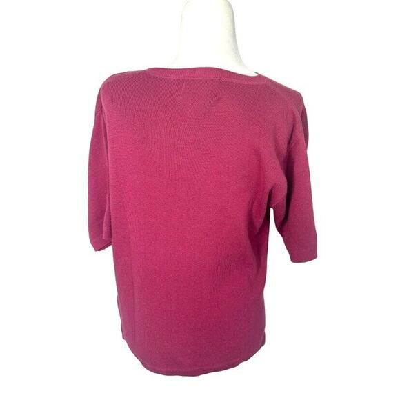 Woolrich Vintage 90s Cotton Short Sleeve Henley Sweater Pink Womens Size Medium - Picture 5 of 9